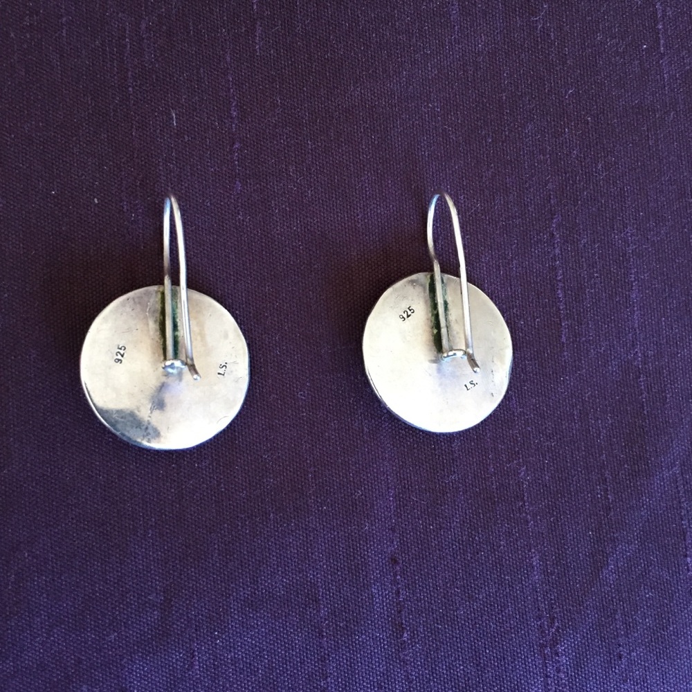 Silver Earrings with Garnet - Picture 3 of 3